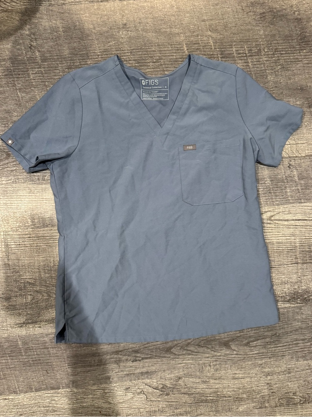 FIGS Catrina Top in Dusty Blue
